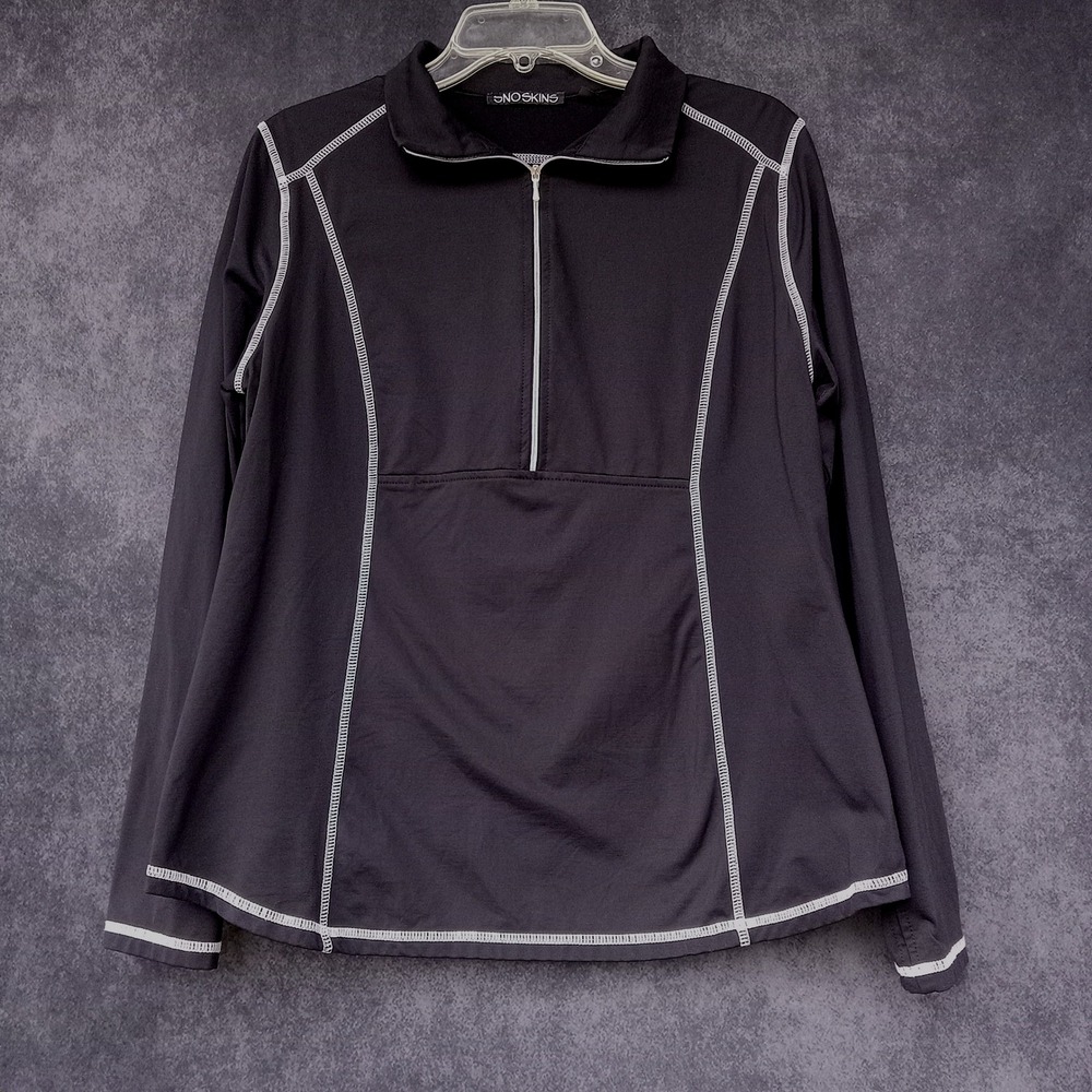 SNO SKINS Womens XL Black Pullover Athleisure Skiing Yoga Activewear Made in USA